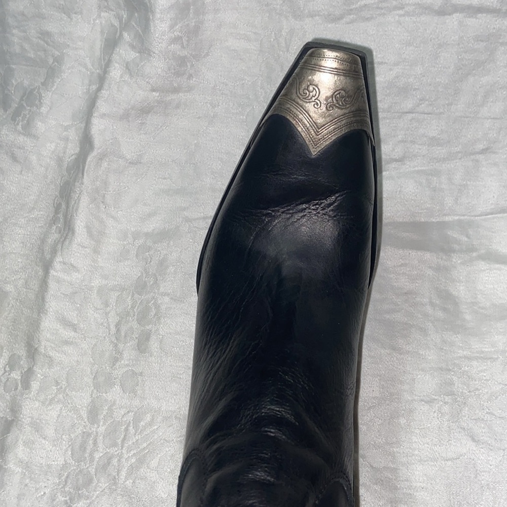 Free People Black Leather Boots with Silver Accent - Picture 12 of 16